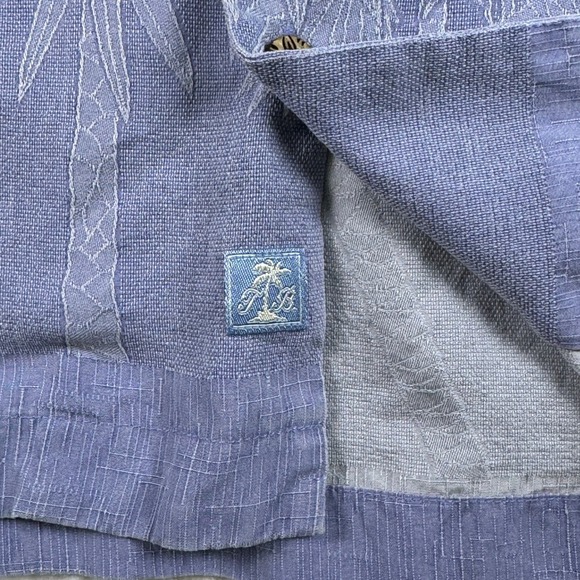 Tommy Bahama Silk Button Down Shirt Men's L Blue Palm Tree Tropical - Picture 4 of 14